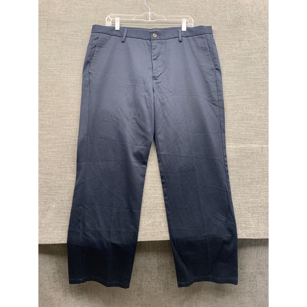 Dockers Signature Khaki Pants Mens 38x30 Navy Blue Cotton Slim Fit Straight Leg